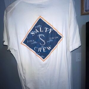 Salty Crew White and Blue Graphic Tee